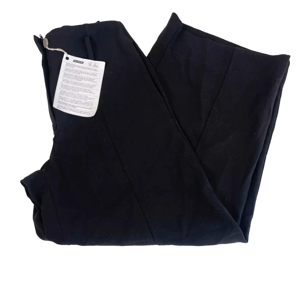 Le Sarte Del Sole Black Dress Pants Wide Leg‎ Trouser 42 High Rise Formal NEW